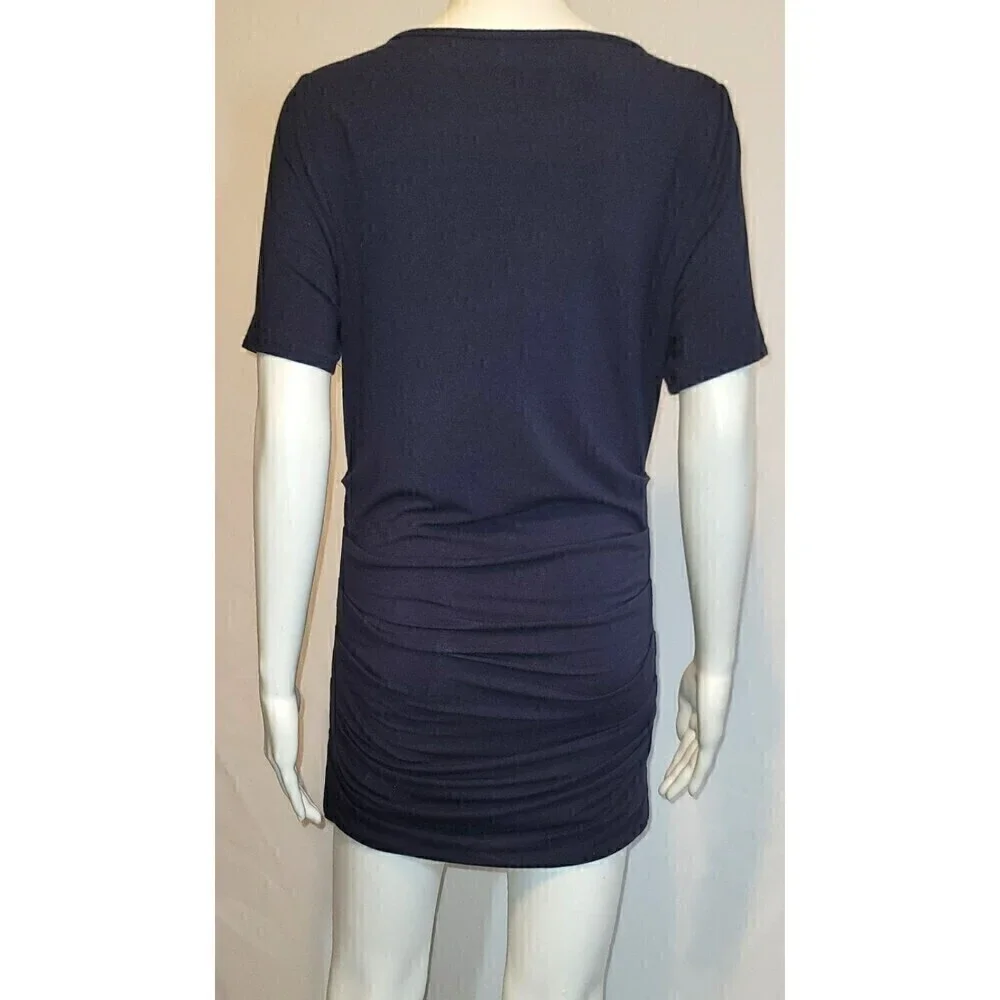 Lysse Navy Blue Marais Scrunched Knee-Length Dress Size M